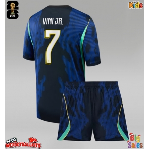 Brazil Vinicius Junior #7 Replica Away Stadium Kit for Kids World Cup 2026 Short Sleeve (+ pants)
